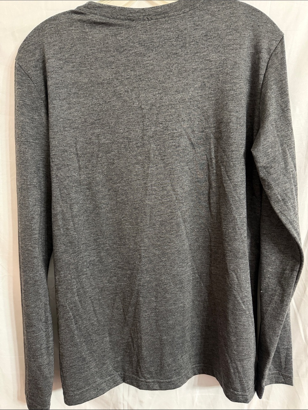 Long Sleeve Graphic Tee with Our Lady Guadalupe Artwork - Gray - Picture 4 of 4